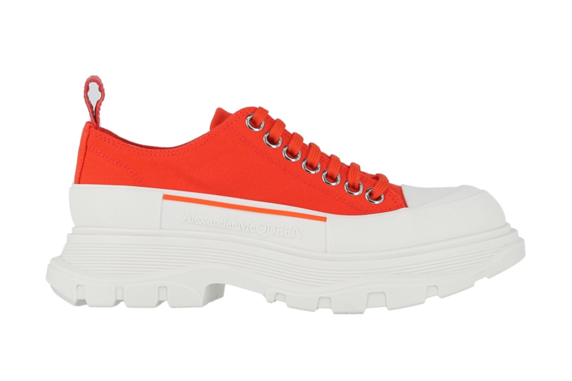 Pre-owned Alexander Mcqueen Tread Slick Low-top Sneaker Orange White (women's) In Orange/white