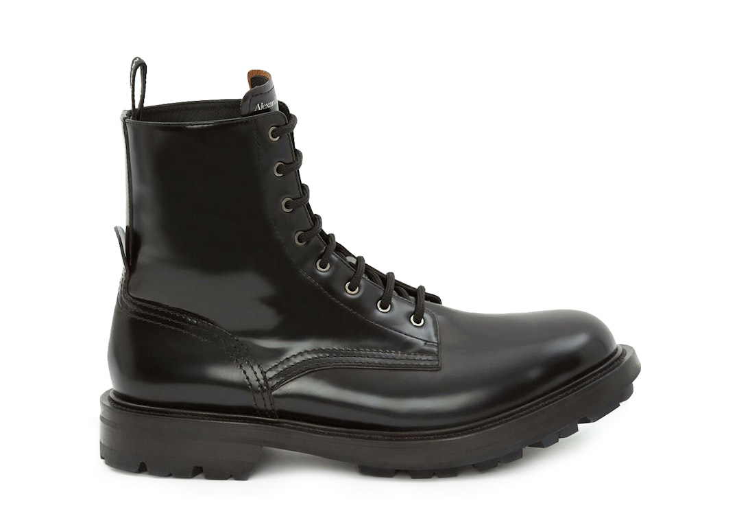 Pre-owned Alexander Mcqueen Worker Boot Black In Black/black