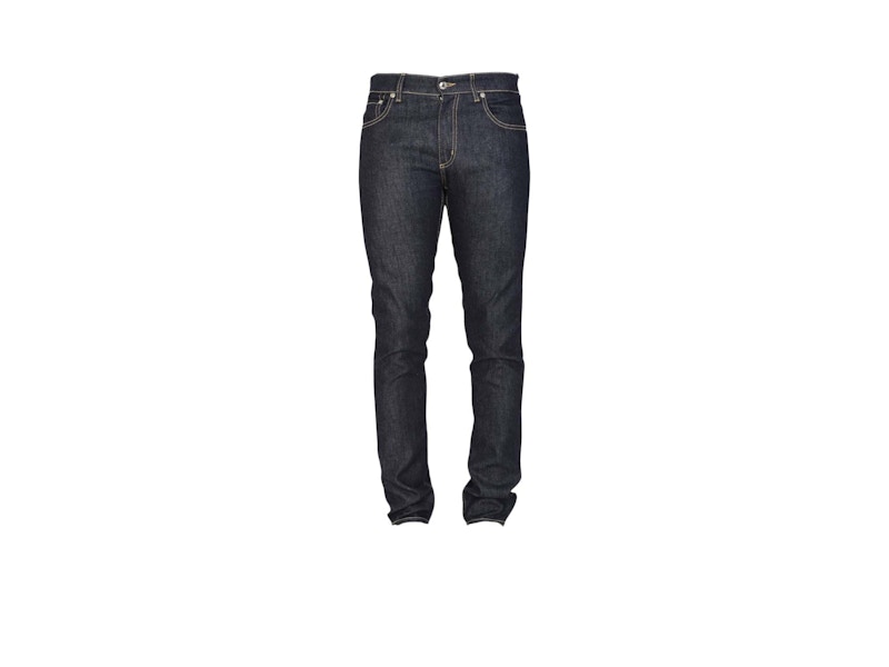 【関税&送料込】Alexander Mcqueen Dark Blue Denim Jeans Alexander McQueen - Graffiti Straight-Leg Logo-Embroidered