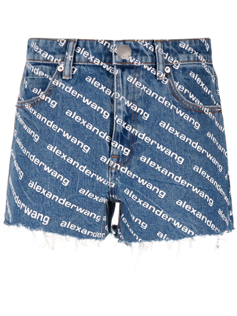 Pre-owned Alexander Wang Women's Bite Shorts In Deep Blue/white
