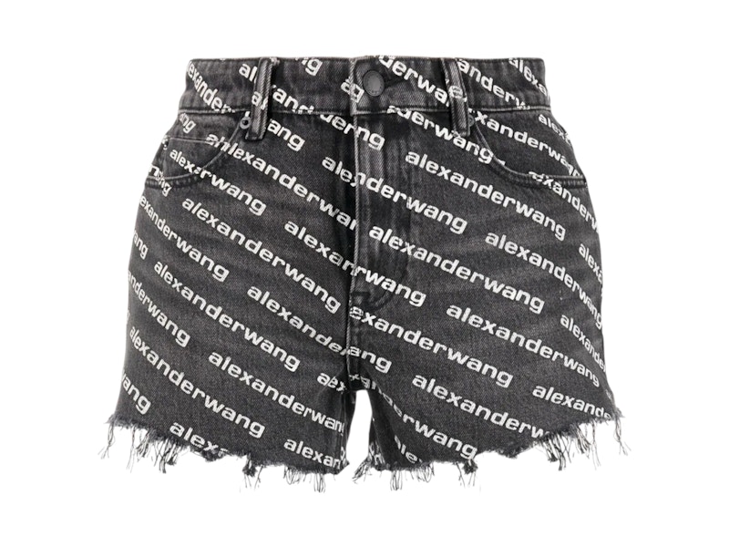 Pre-owned Alexander Wang Women's Bite Shorts In Grey Aged/white