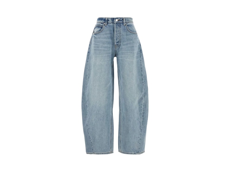 Pre-owned Alexander Wang Women's  Blowup Mid Rise Jean In Vintage Bleach Blue