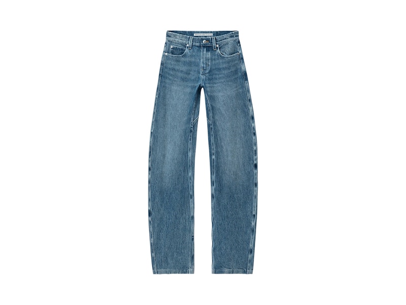 Pre-owned Alexander Wang Women's  Bonded Seams Low Rise Bowed Gusset Jean In Vintage Medium Indigo