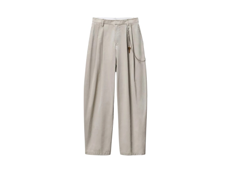 Pre-owned Alexander Wang Women's  Chain Midrise Trouser In Stone In Gray