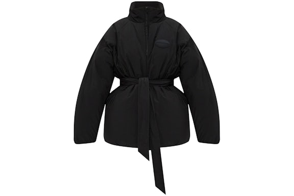 Alexander Wang Dome Silicone Patch and Self Belt Puffer Coat Noir