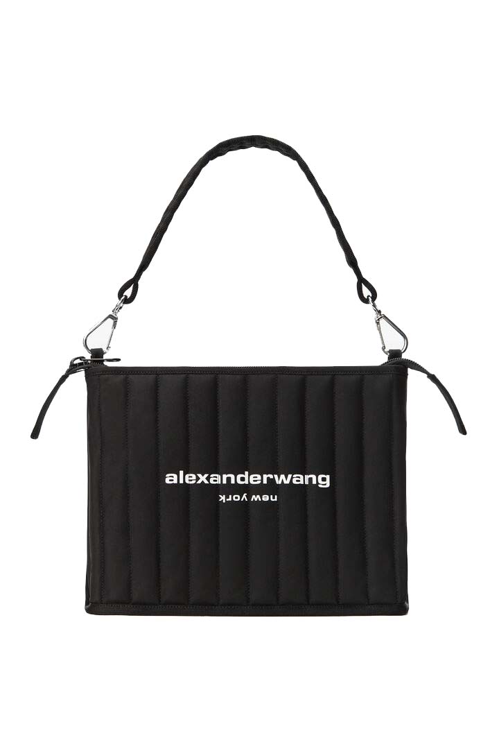 Alexander Wang Elite Tech Shoulder Bag Black in Nylon with Silver