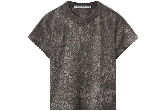 Alexander Wang - T-shirt à manches courtes avec logo embossé - Gris acier