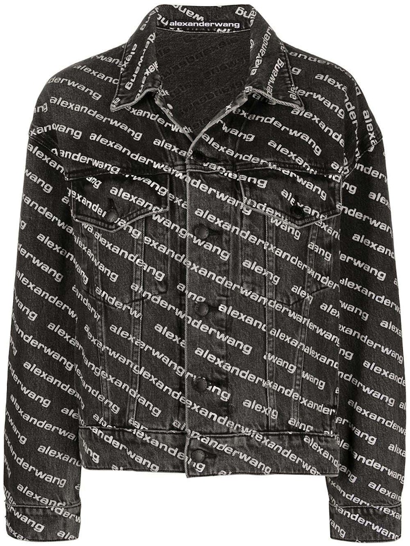 Pre-owned Alexander Wang Women's  Falling Back Jacket In Grey Aged/white In Gray
