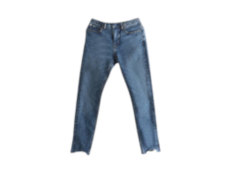 Alexander Wang Frayed Waistband Low Rise Skinny Jean Deep