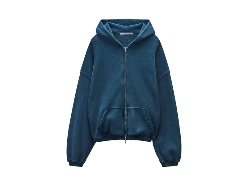【ALEXANDER WANG】REVERSIBLE HOODIE S Unisex Reversible Raglan Hoodie in BLACK | alexanderwang®
