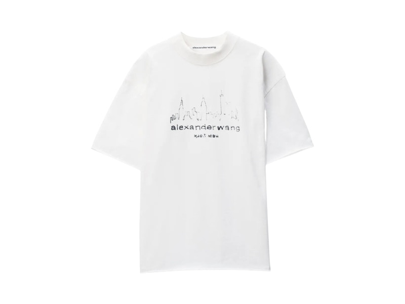 Pre-owned Alexander Wang Graphic Short Sleeve T-shirt In White