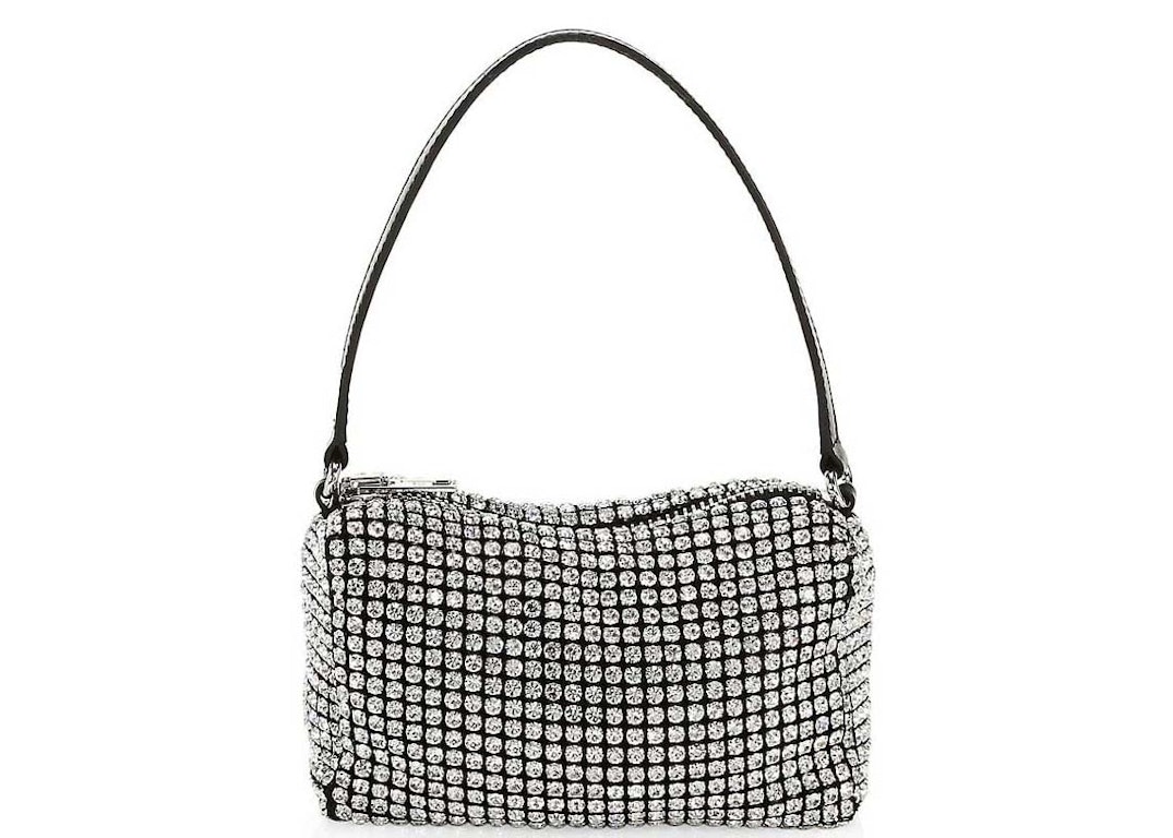 Pre-owned Alexander Wang Heiress Pouch In Crystal Mesh White