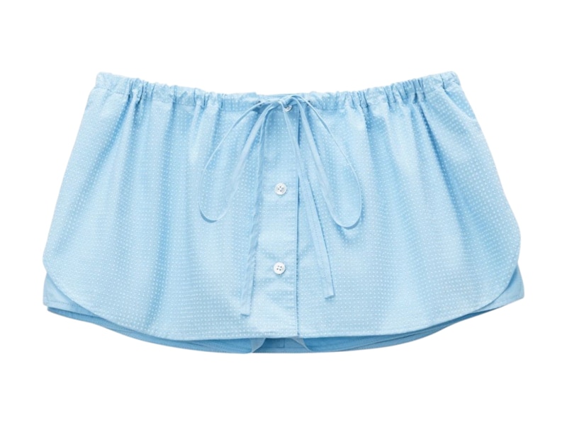 Alexander Wang Hotfix Drawstring Mini Skort Chambray Blue
