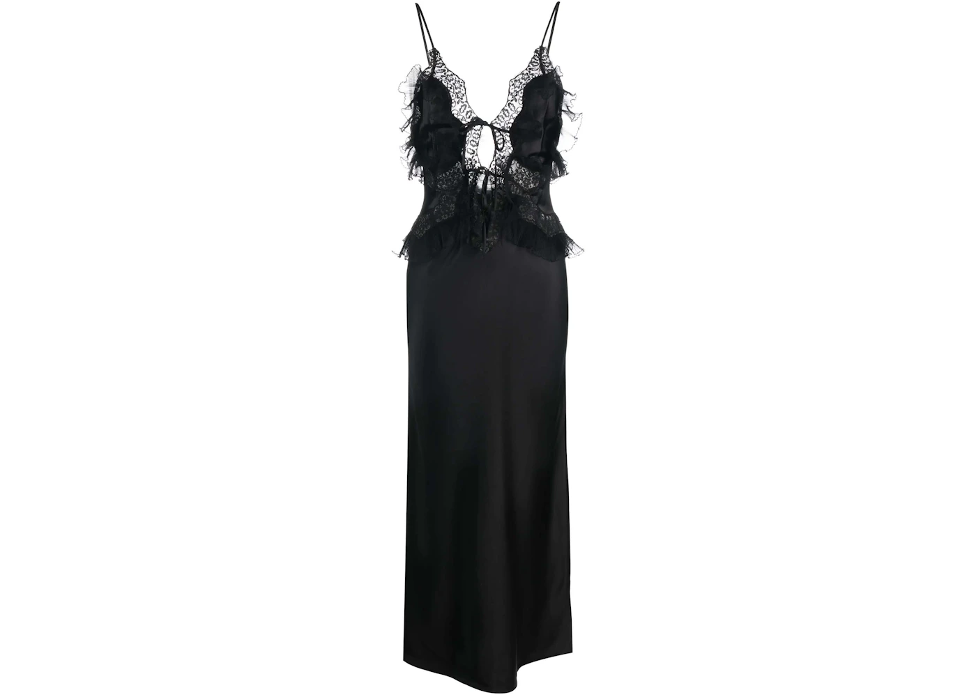 Alexander Wang Lace Combo Midi Dress Black - US Alexander Wang Lace Combo Midi Dress Black - US