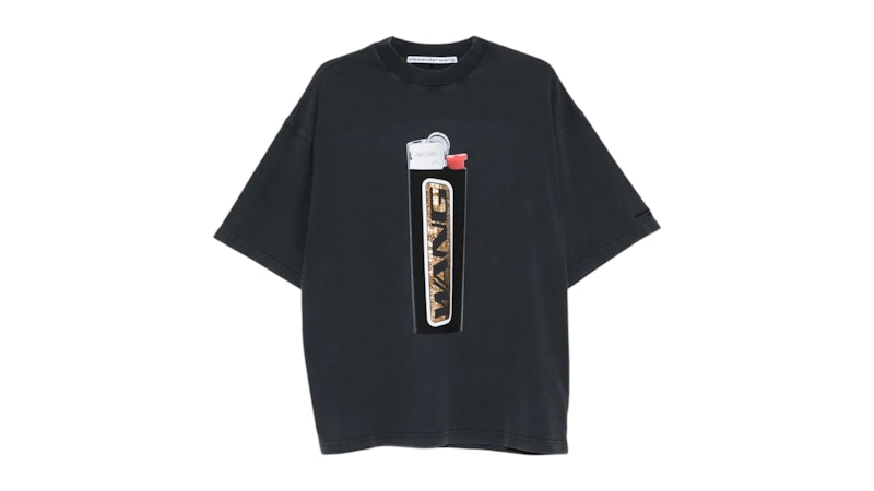 alexanderwang Tシャツ PUFF LOGO TEE IN COTTON JERSEY in BLACK | alexanderwang®