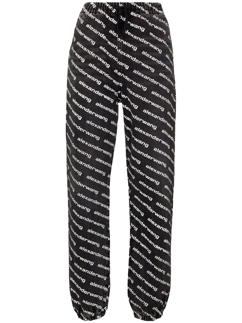 Alexander Wang Logo Print Tapered Jeans Black/White - US