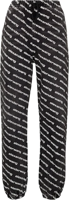 Alexander Wang Logo Print Tapered Jeans Black/White - US