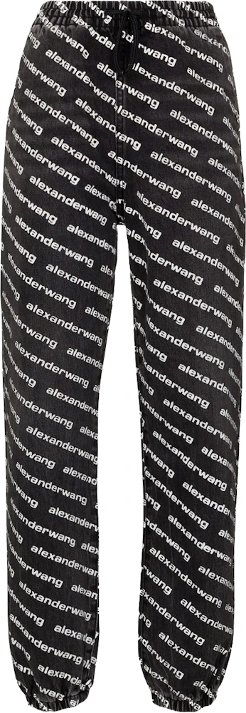 Alexander Wang Logo Print Tapered Jeans Black/White - US