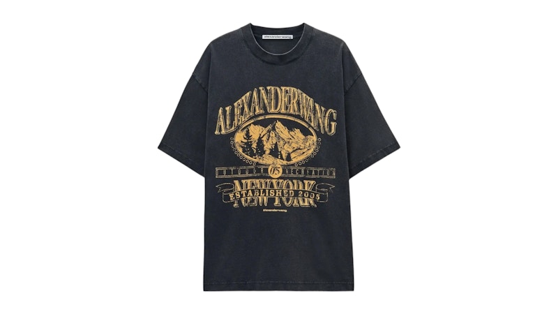 Alexander Wang Logo T-shirt Washed Black - FW25 - US