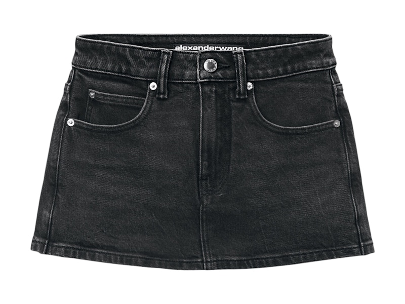Alexander Wang Mid Rise Stretch Skort Grey Aged