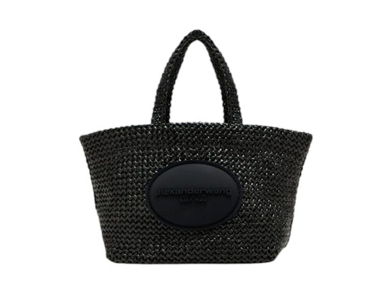 Alexander Wang Punch Small Raffia Tote Black in Raffia - JP