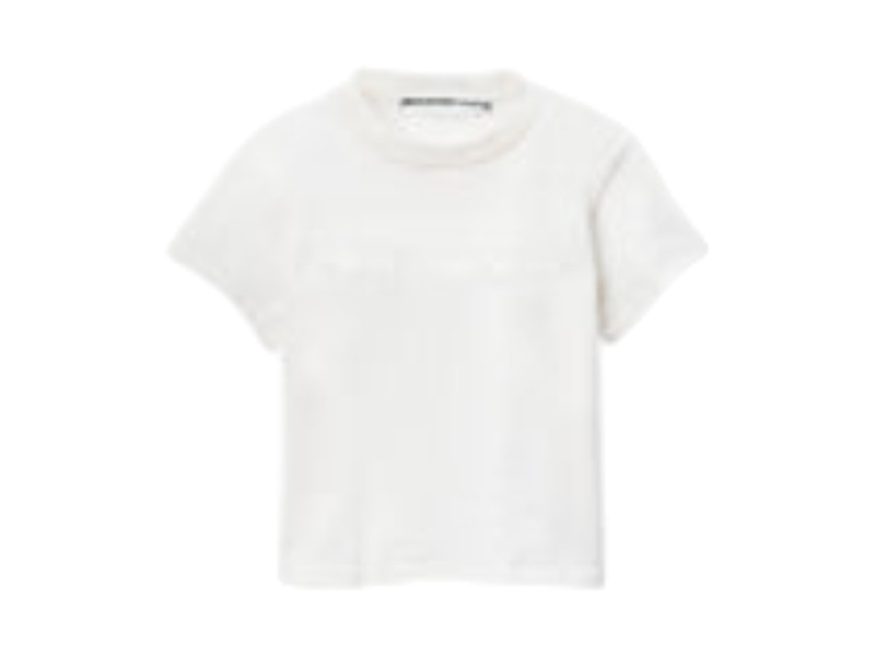 Pre-owned Alexander Wang Women's Shrunken T-shirt In Vintage White