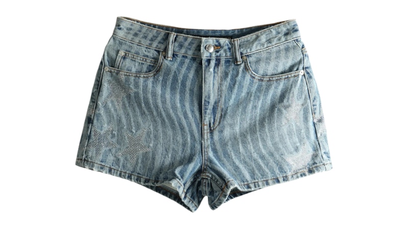 Alexander Wang Stars And Stripes Laser Print Hotfix Shorts Vintage Alexander Wang Stars And Stripes Laser Print Hotfix Shorts Vintage