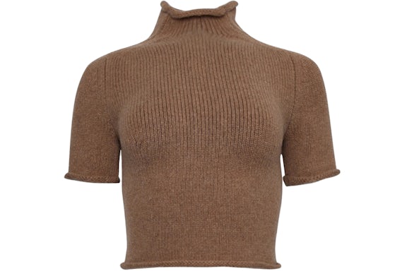 Alexander Wang femme Pull court en tricot compact feu de camp marron