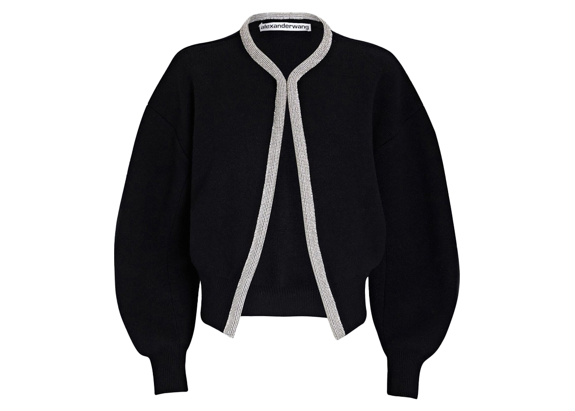 Alexander Wang Women's Crystal Trim Cardigan Black/Jet Black