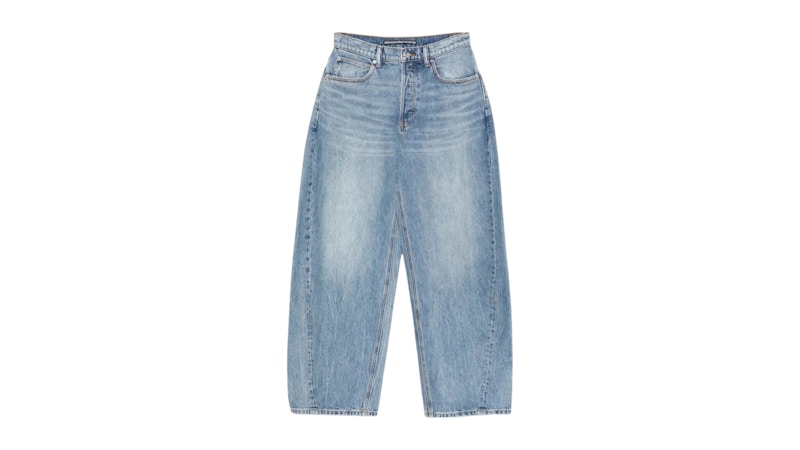 Alexander Wang Women's Distressed Logo Back Pockets Blowup Jean
