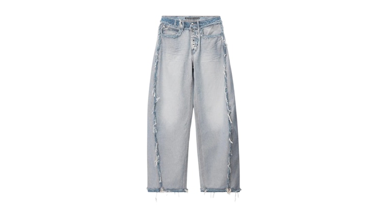 Alexander Wang Women's Emboss Logo Inverted Blow Up Jean Inverted Bleach Blue