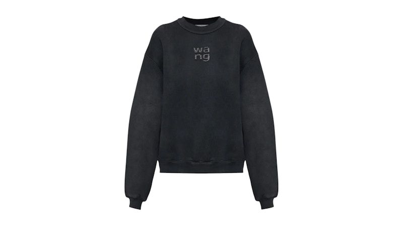 Alexander Wang Women's Hotfix Logo Crewneck Sweatshirt Washed
