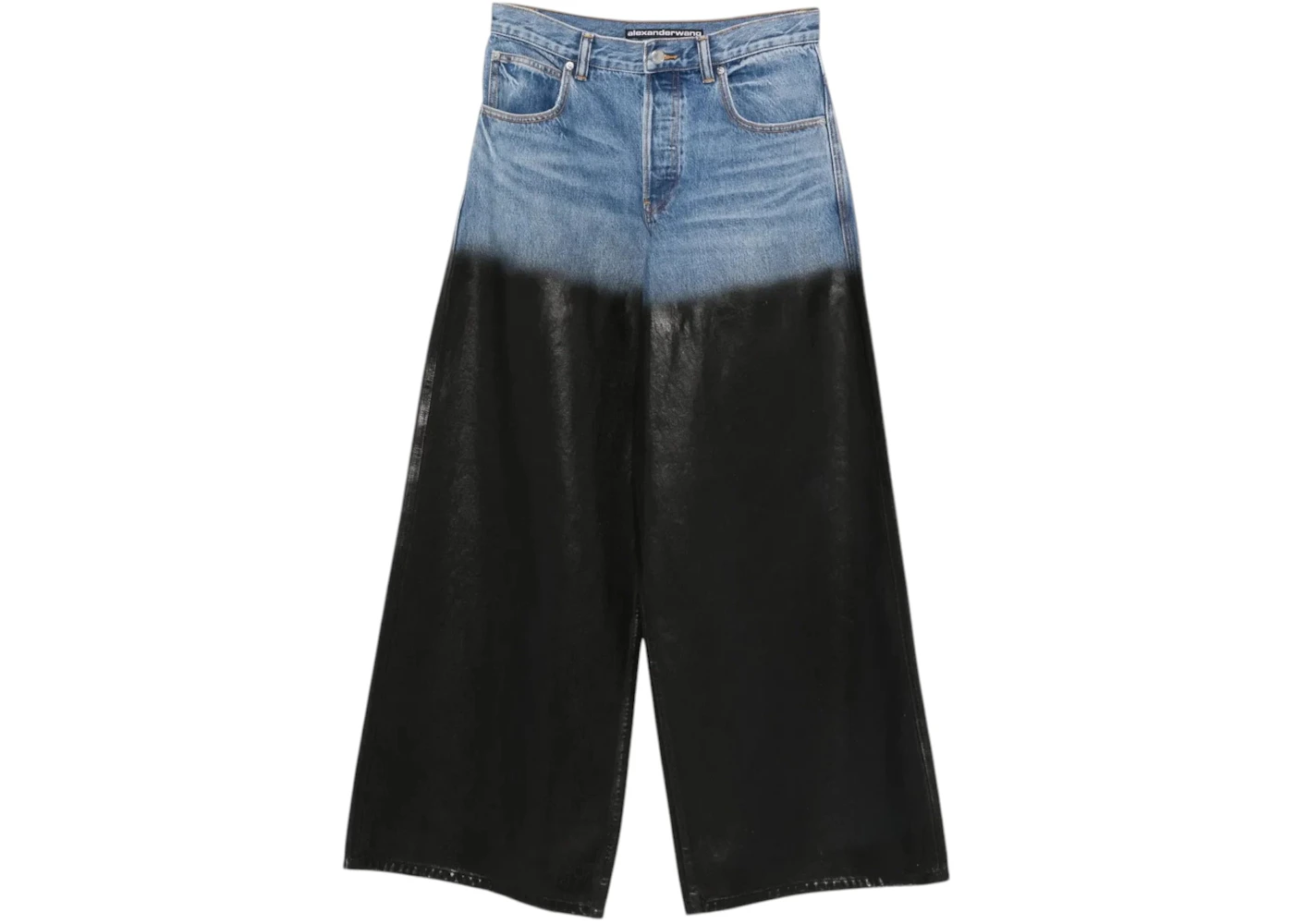 Alexander Wang Women's Partial Coating Surge Low Rise Wide Leg Jean ...