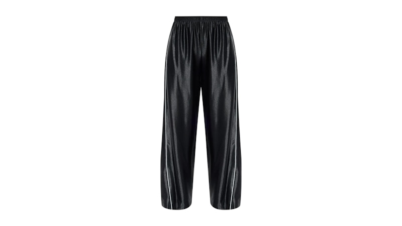 Alexander Wang Women's Reflective Piping Mid-Rise Track Pant Black
