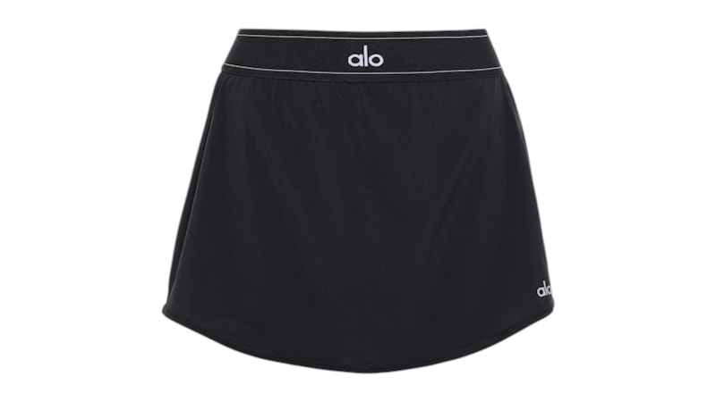 Pre-owned Alo Yoga Women's Match Point Tennis Skirt In Black