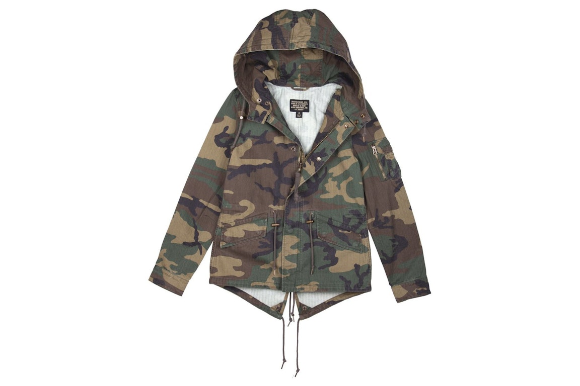 Pre-owned Alpha Industries Women's Swoop Fishtail Coat Camo/woodland Camo
