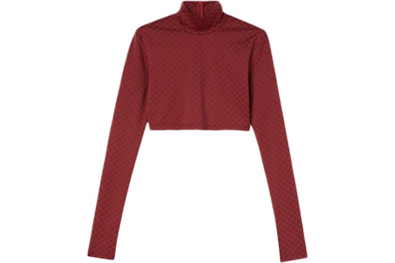 Ambush Mini Monogram Crop Top Shirt Russet Brown
