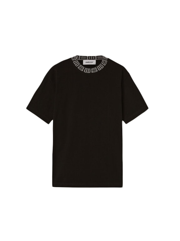 Pre-owned Ambush Monogram Rib Collar T-shirt Black