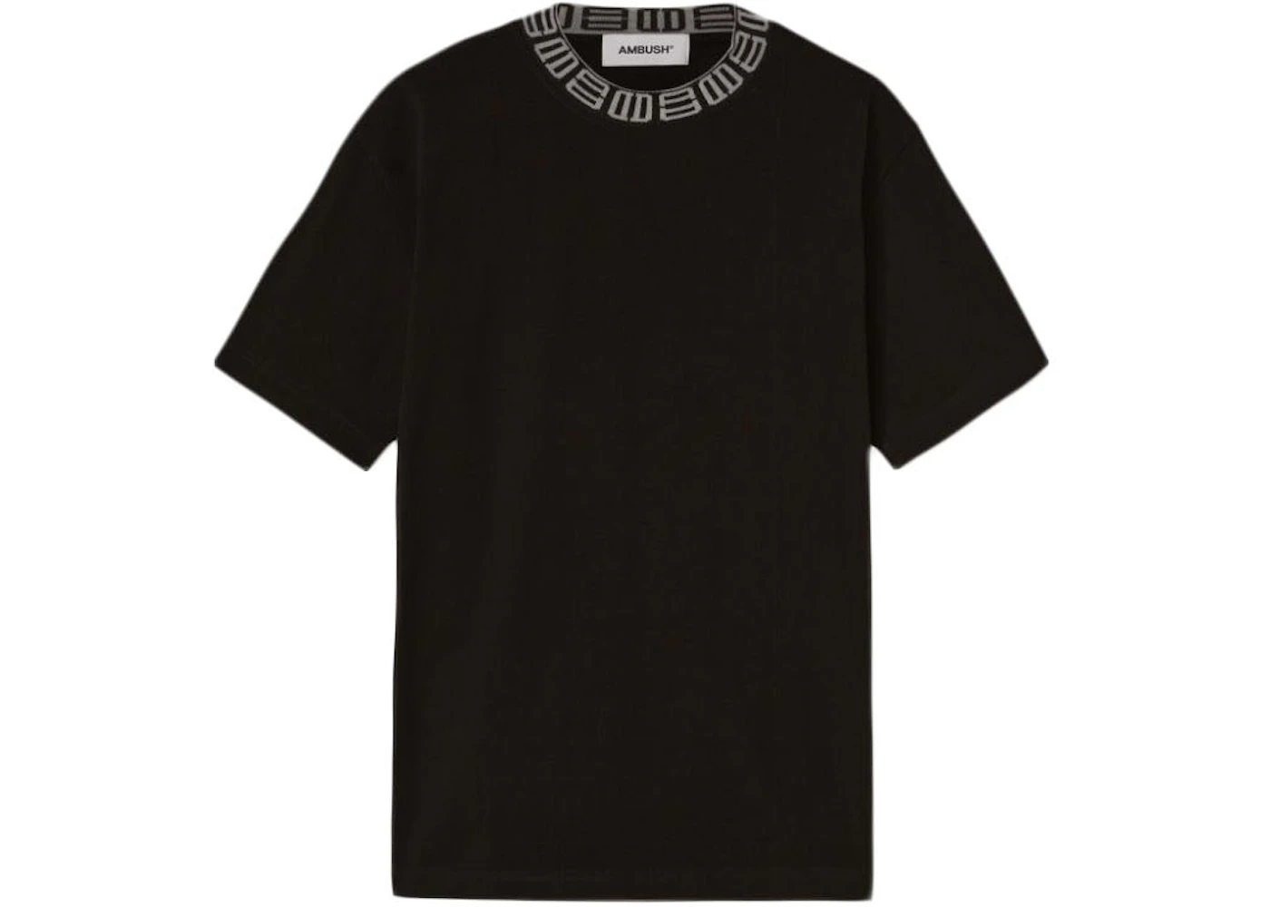 Ambush Monogram Rib Collar T-shirt Black Men's - FW22 - US