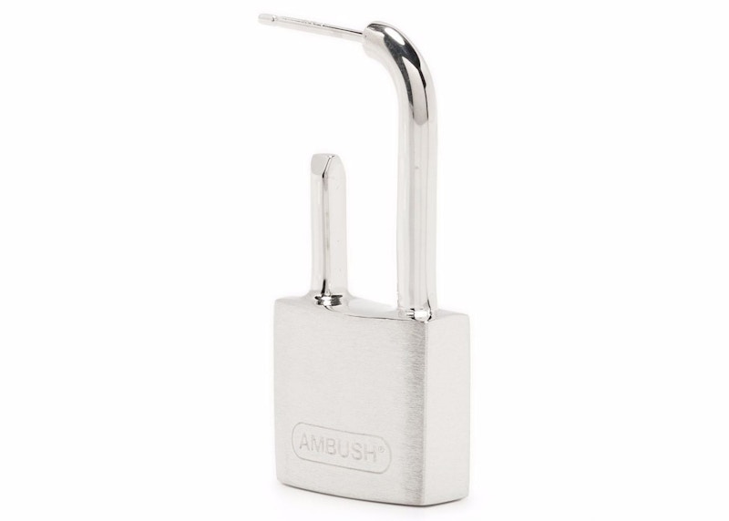 Ambush Small Padlock Earring Silver