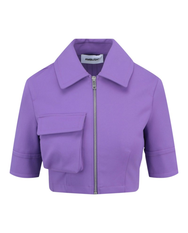 Ambush Zip-Up Cropped Top Purple