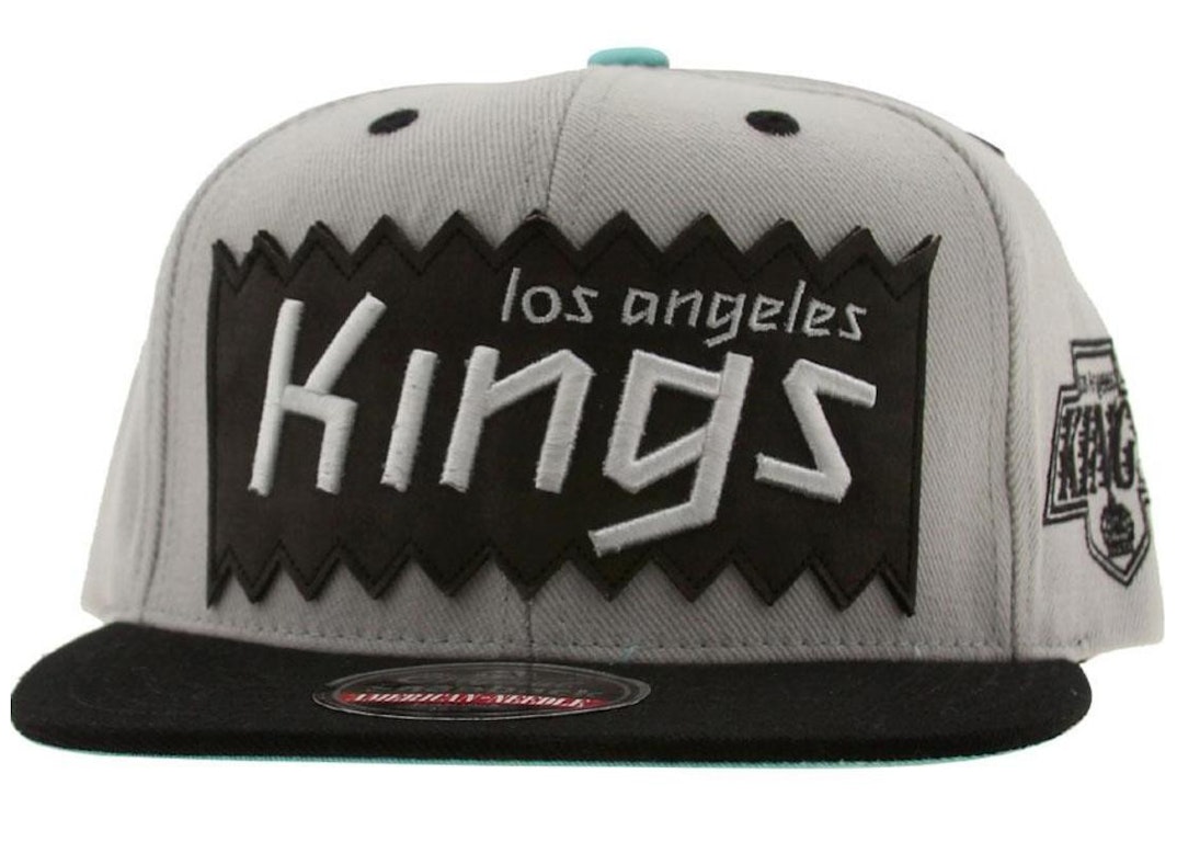Pre-owned American Needle Los Angeles Kings Nhl Retro Snapback Cap Silver/black