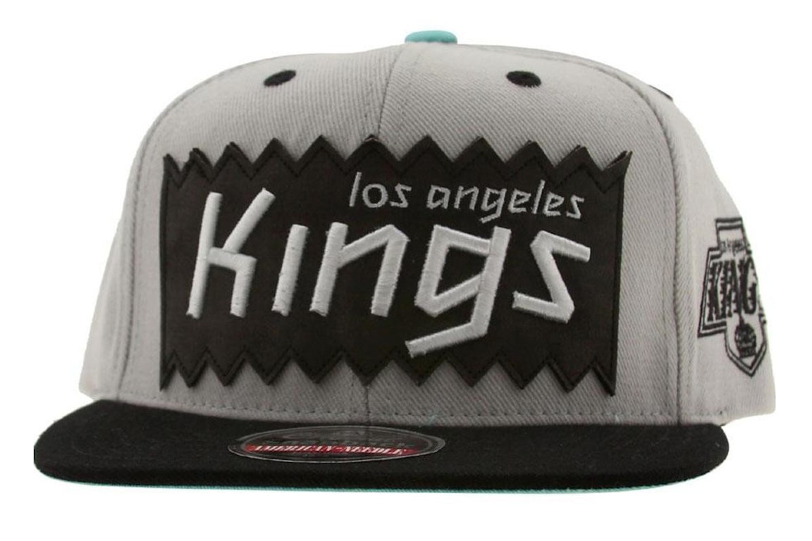 Pre-owned American Needle Los Angeles Kings Nhl Retro Snapback Cap Silver/black