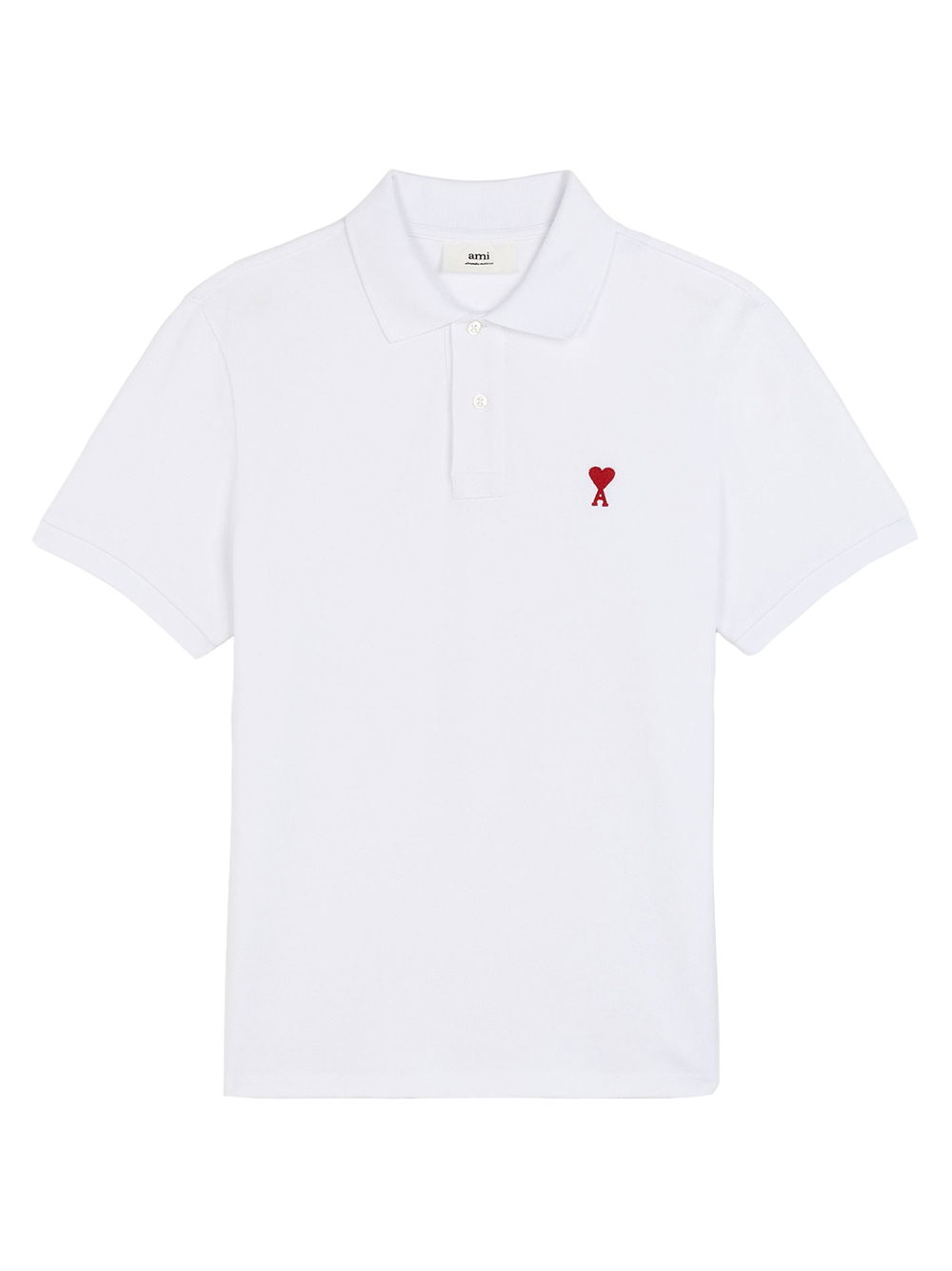 Ami Paris Ami De Coeur Embroidered Polo Shirt White/Red Men's - US