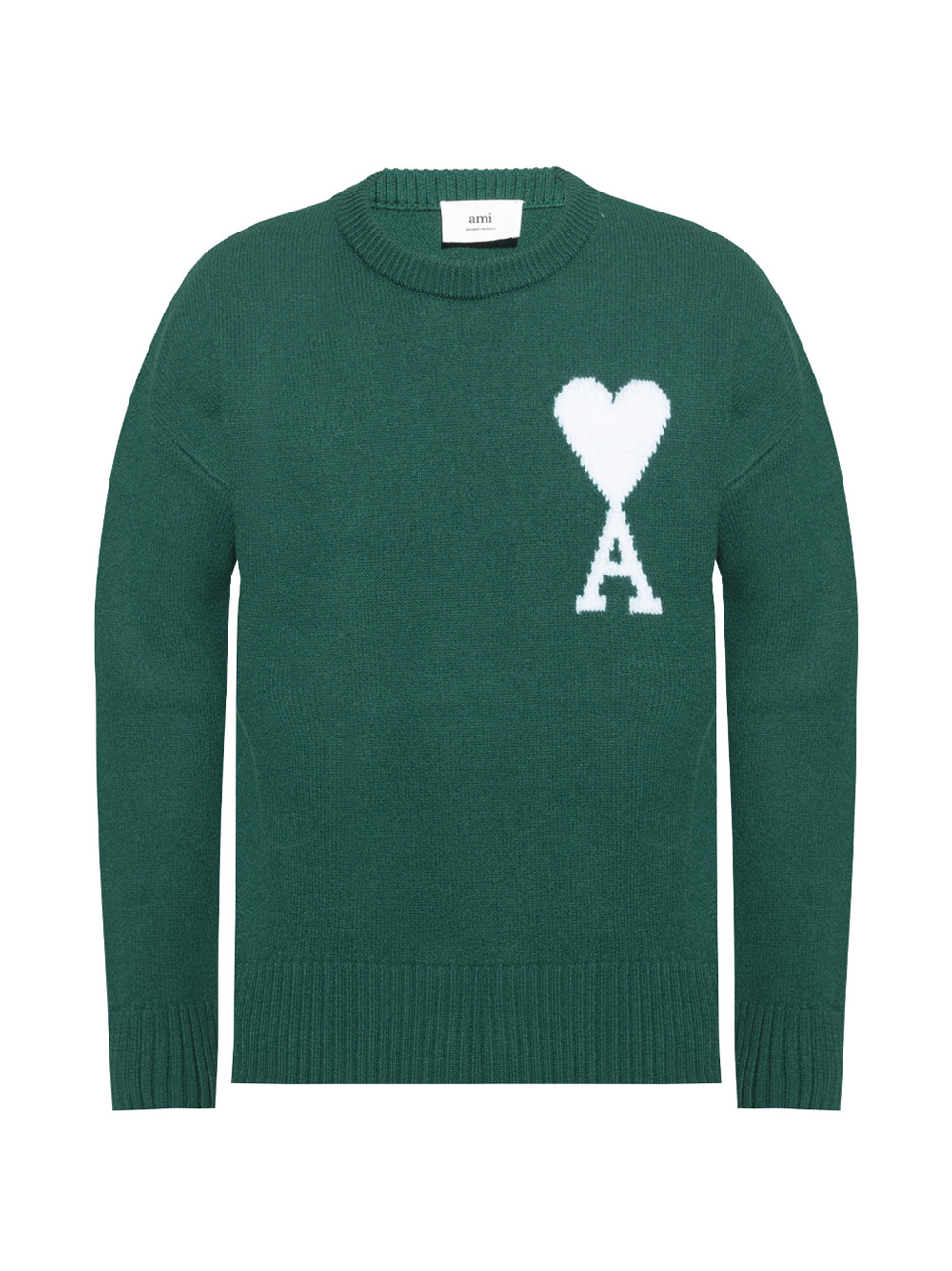Ami Paris Ami De Coeur Merino Wool Oversized Crewneck Sweater