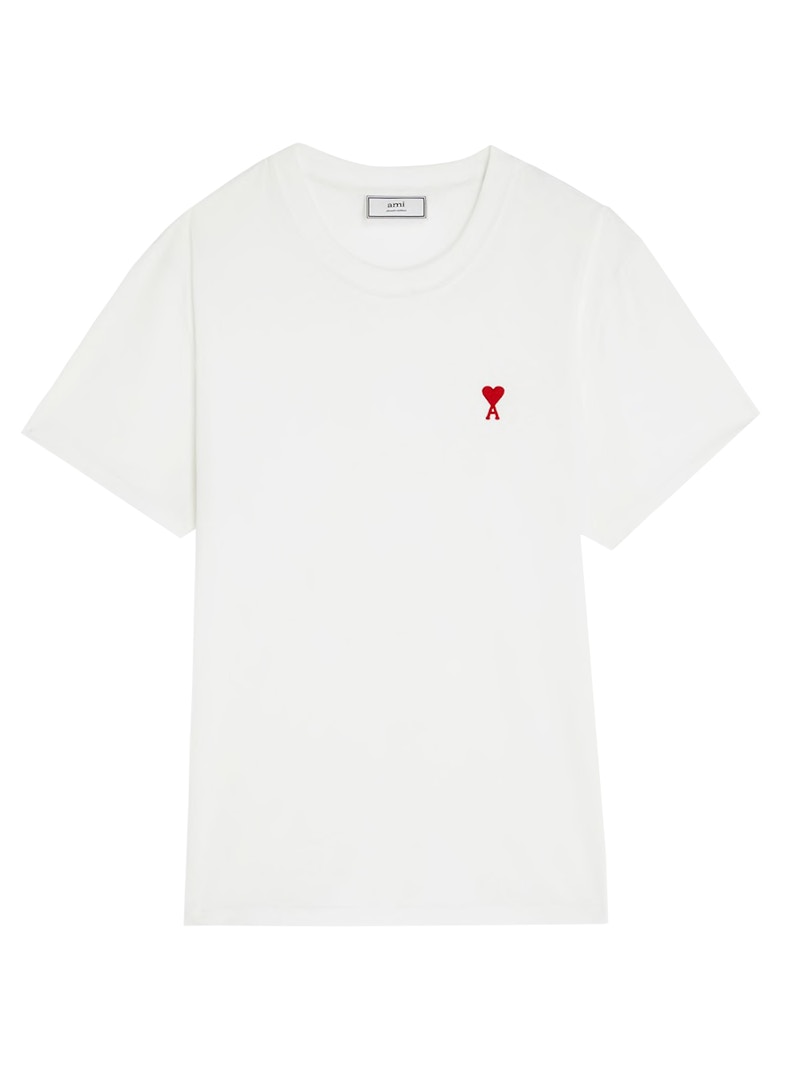 Ami Paris Ami De Coeur Patch Logo Classic Fit T-Shirt White/Red