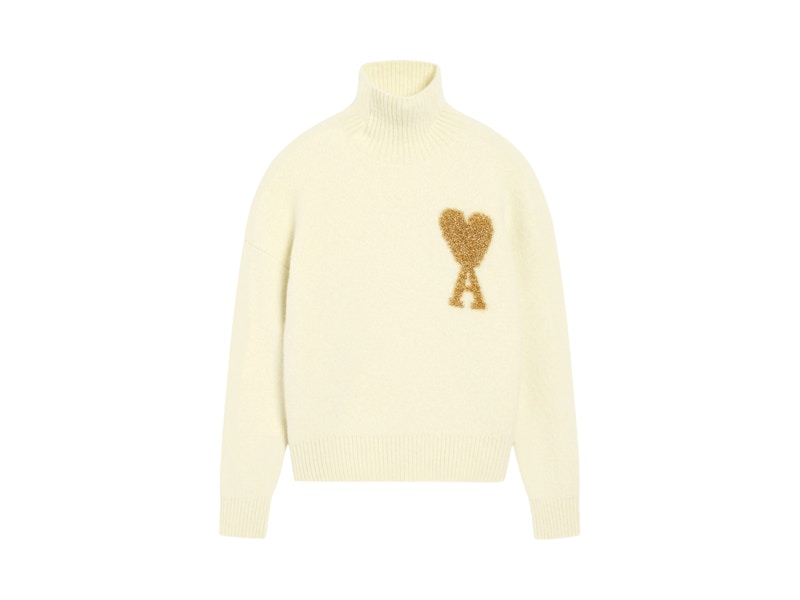 Ami Paris Ami De Coeur Pullover White/Gold - US
