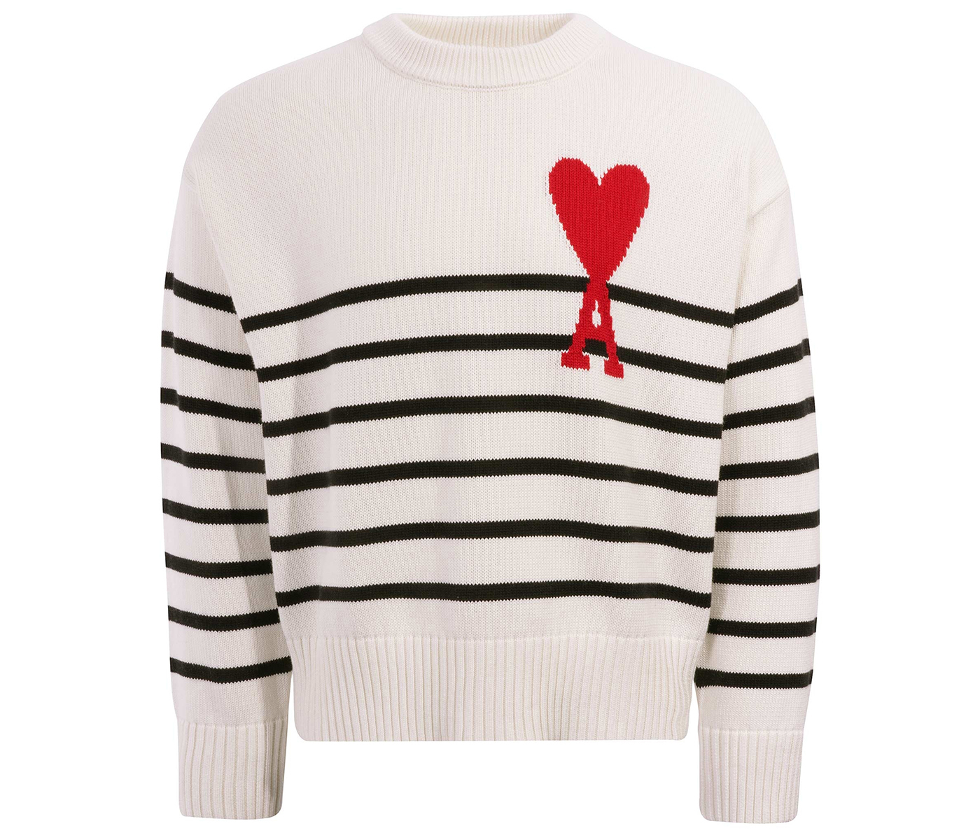 Ami Paris Ami De Coeur Striped Sweater White - FW22 Men's - US