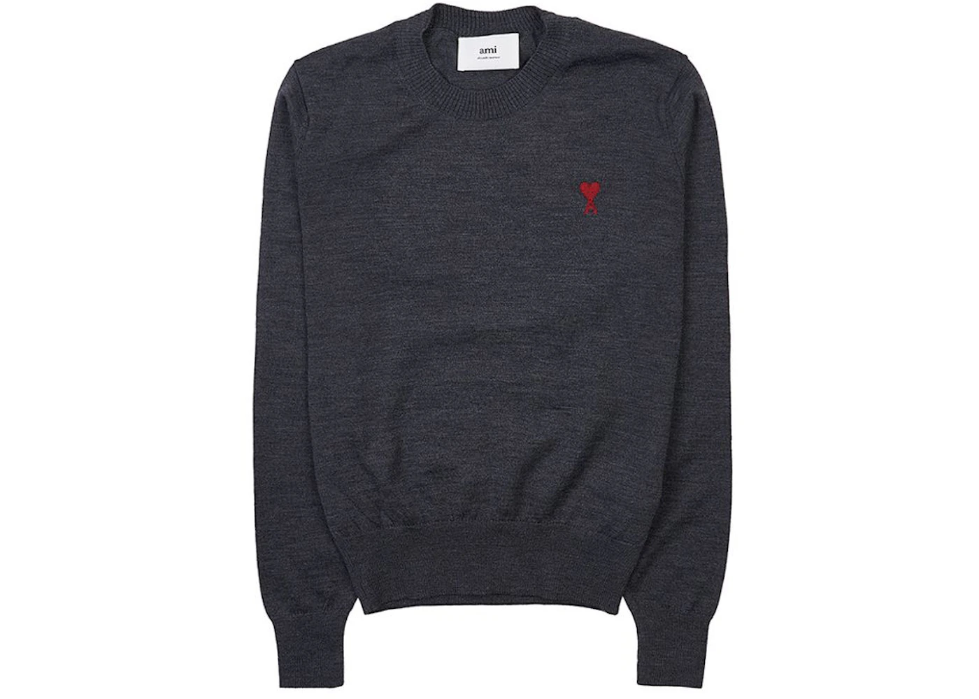 Black Heart Ami Sweatshirt Grey Ami Paris Ami De Coeur Sweater