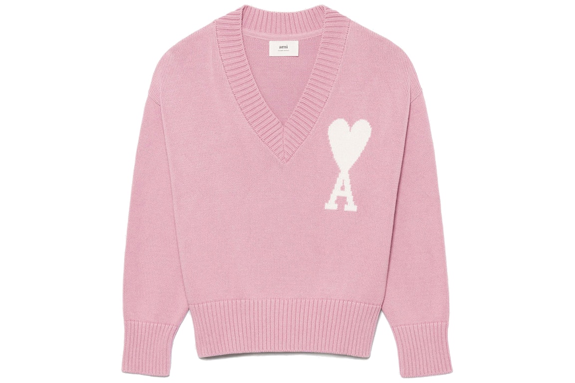 Pre-owned Ami Alexandre Mattiussi Ami Paris Ami De Coeur Sweater Pink